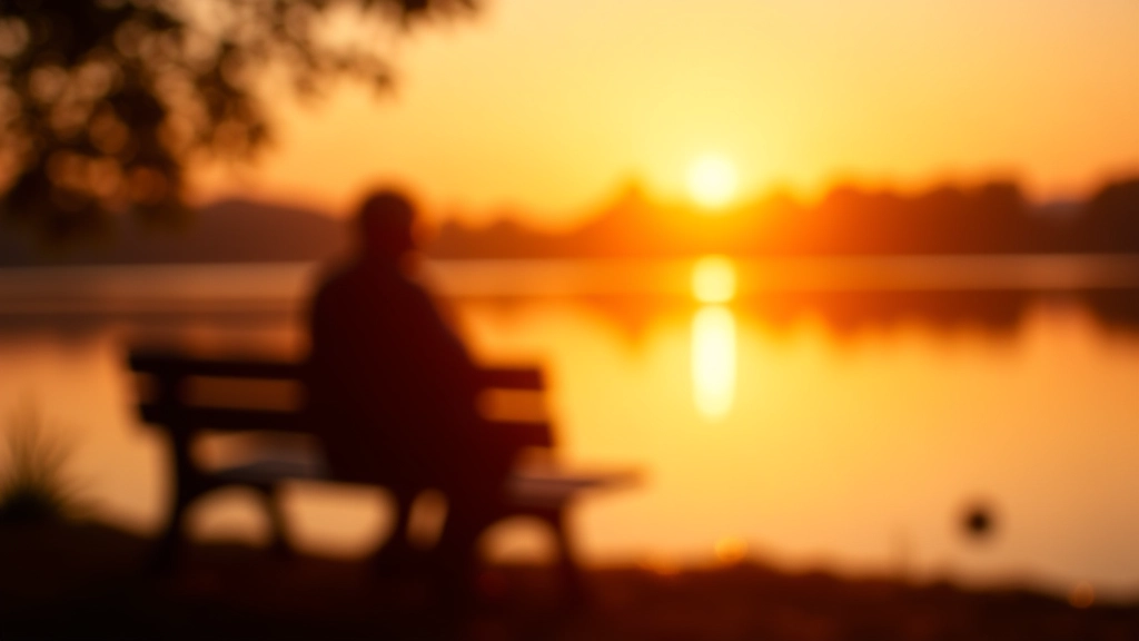 Seniori baudē skaistumu un mieru pie ezera, saulriets un mierīga atmosfēra